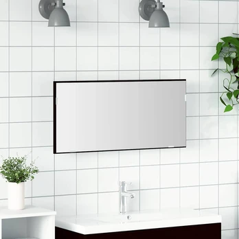 Vonios Veidrodis Su LED Apšvietimu Juodasis 80x37 cm