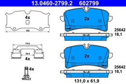 ATE 13.0460-2799.2 Brake pad set