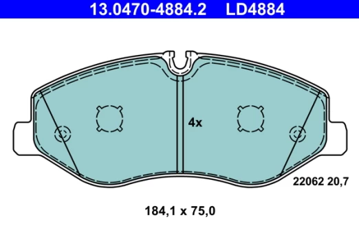 ATE 13.0470-4884.2 Brake pad set