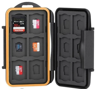 Vandeniui atsparus dėklas 12 Sd + Microsd kortelių