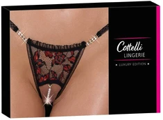 Cottelli lingerie Crotchless String Pearl S/M kelnaitės, stringai kaina