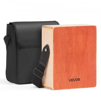 Medinė cajon būgnas su gitaros stygomis
