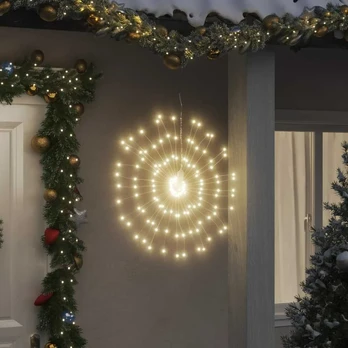 Kalėdinis šviestuvas fejerverkas, 140 šiltų baltų led, 17cm