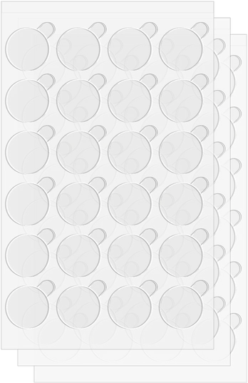 Dwustronne samoprzylepne naklejki REBEL apvalus 15 mm, transparentne