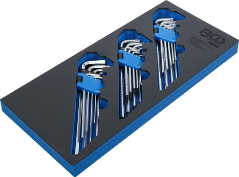 Bgs Technic L formos raktų rinkinys įdėkle BGS | HEX, TORX, TORX Security | 27 vnt. (74259)