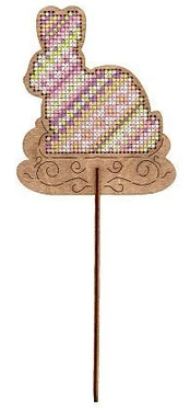 Cross-stich on wooden base "Colorful Easter" SO-078