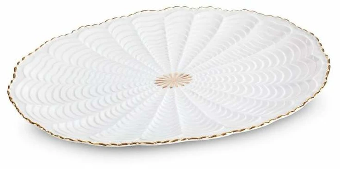 Serviravimo lėkštė, 36 cm x 2 cm, 25 cm, Aukso sp./Balta sp.
