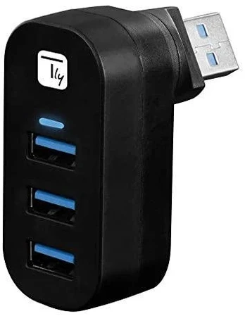 TECHLY Mini Rotating Hub su 3 USB 3.0 prievadais Juodas