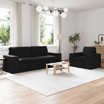 Sofa 2 pcs Juoda 182 x 80 x 82 cm audinys