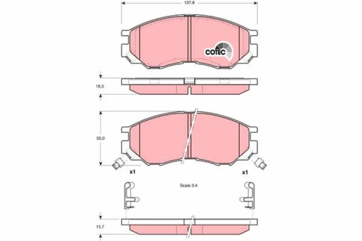 TRW GDB1286 Brake pad set