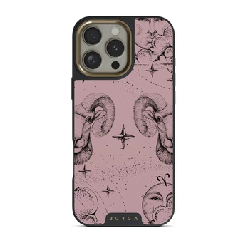 Aries - iPhone 16 Pro Case, Elite Dark (MagSafe) / Gold / Pink