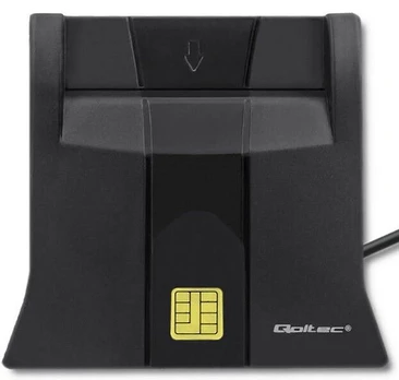 QOLTEC Smart chip ID kortelių skaitytuvas USB 2.0 Plug&Play vertikalus