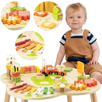 Viga Toys Edukacinis stalas Viga, medinis