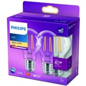 "Philips" LED lempa E27 4,3W 2.700K Filament 2er
