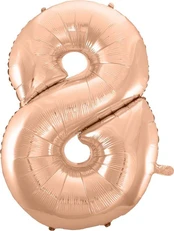 GoDan Balon foliowy "8" rožinė-auksinė 92cm kaina