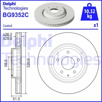 Stabdžių diskas DELPHI BG9352C