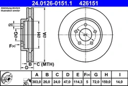 ATE 24.0126-0151.1 Brake Disc