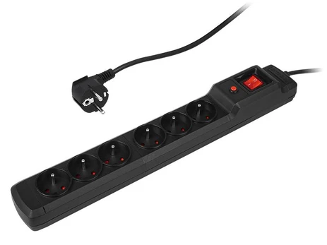 Armac ARCON M6 PROTECTING POWER STRIP 6X SOCKETS, 1.5M CABLE, Juodas