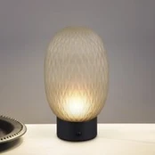 LED akumuliatorinė stalo lempa „Facette“, žalia, USB, stiklas,