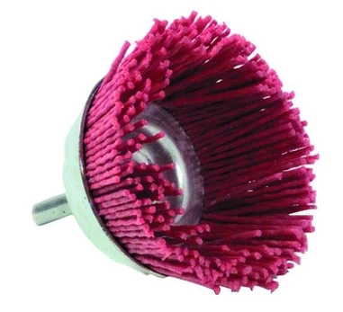 Nylon cup brush for drill, Ø45mm, 1/4" HEX shank