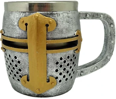 Puckator Medieval Knight Sidabrinis and Gold Helmet jug