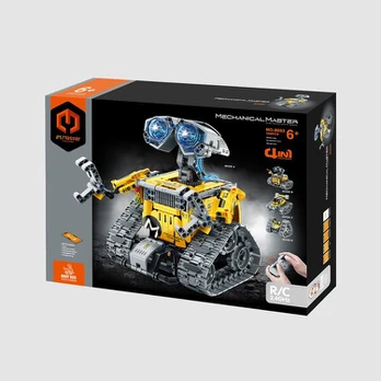 Programuojamas robotas konstruktorius su programėle ir pulteliu, 672 dalys, Geltona