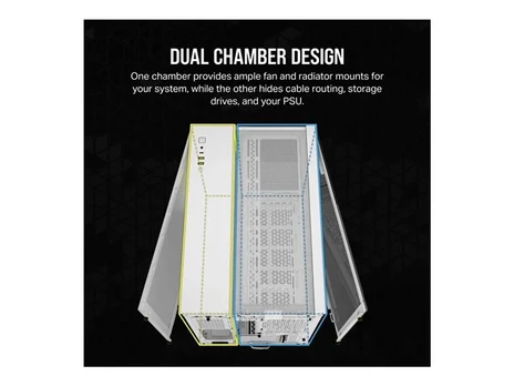 CORSAIR Geh Micro-ATX 2500X LINK Tempered Glass Baltas