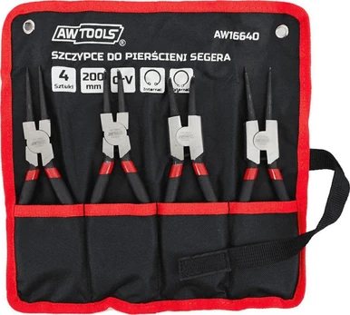 AW-Tools AWTools Seger replės 200 mm, 4 vnt., dėklas (AW16640)