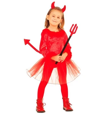DEVIL (leotard with feather trim, skirt with sequin tail, sequin horns)