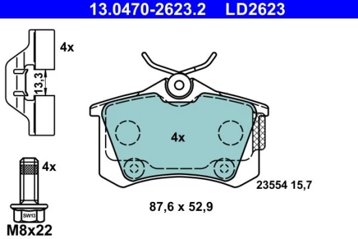 ATE 13.0470-2623.2 Brake pad set