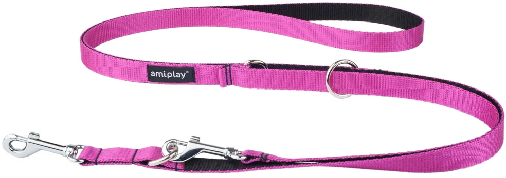 Pavadėlis Amiplay Twist, rožinis, 1-2m x 2cm