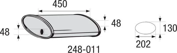 Vidurinis duslintuvas, universalus BOSAL 248-011
