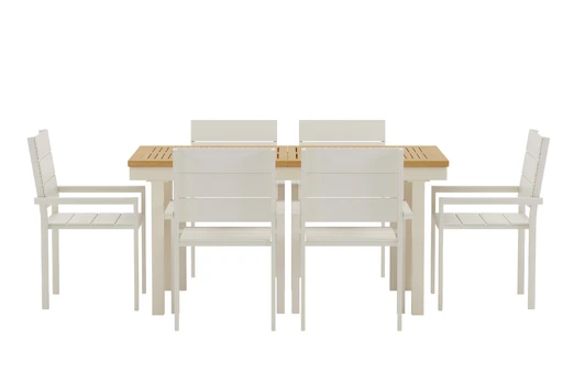 Panama Table - Nature with 6 Levels Chair - Beige