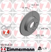 Stabdžių diskas ZIMMERMANN 100.1048.20 kaina