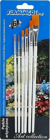 Meniniai teptukai sintetinis mišinys 6vnt - Titanum