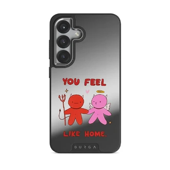 Like Home - Samsung Galaxy S25 Case, Elite Mirror Dark (Magnetic) / Silver