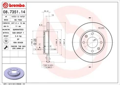 Stabdžių diskas BREMBO 08.7351.14 kaina