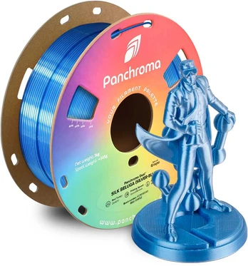 Polymaker Panchroma PLA DUAL SILK plastikas - Beluga Sidabrinis-Mėlyna