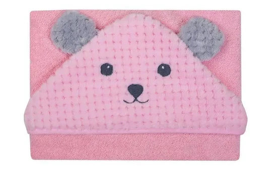 Bathing cover - 322 - TERRY - SOFT/CORAL - MIŚ - size 100x100 - PINK