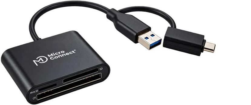 MicroConnect Premium USBA/C to Multi Card Reader