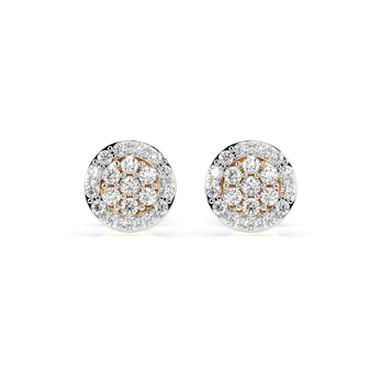Auksiniai auskarai su deimantais „Diamond Blossom XI“