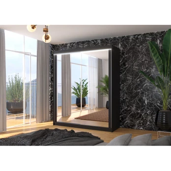 Sliding wardrobe with mirror and lighting LED MORGAN 180