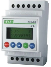 F&F impulsų skaitiklis 24-264V AC/DC 1P 8A programuojamas CLI-01