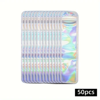 Skaidrios pakuotės, Silvery long laser ziplock bag-50pcs