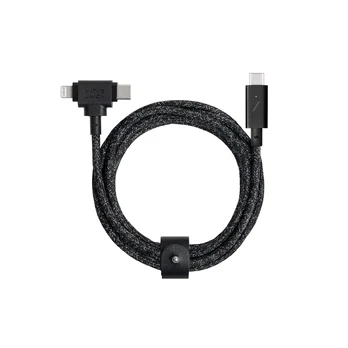Kabelis USB Native Union USB-C - USB-C + Lightning 2.4 m Juodas (BELT-PROCCL-COS-NP)