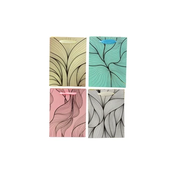 Lean Gift Bag Wavy Gold Pattern Mix Color 23 x 18 x 10 cm