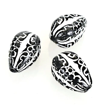 Akrilo karoliukai, Black With White