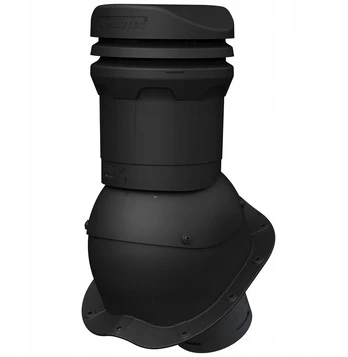 Ventiliacinis kaminėlis 125 mm juodas, stogo dangoms