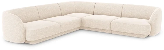 Kampinė sofa Micadoni Home Miley Chenille 5 Seats, smėlio, 252 x 252 cm x 74 cm