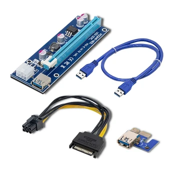 QOLTEC 55501 Qoltec Riser PCi-E 1x - 16x USB 3.0 SATA / PCI-E 6pin